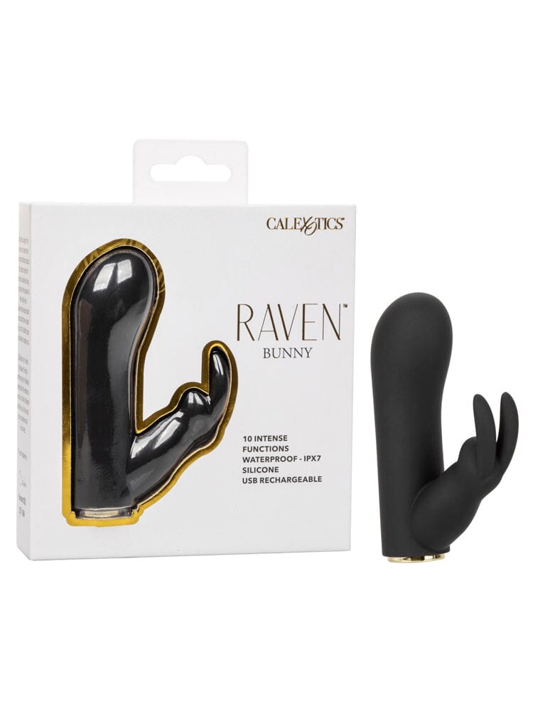 Raven Bunny Compact Silicone Rabbit Vibe Vibrators CalExotics Black