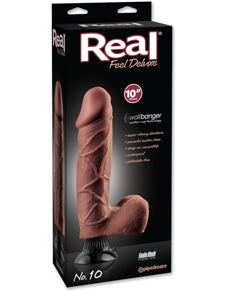 Real Feel Deluxe No. 10 Realistic Dildo Dildos Pipedream Products Dark 10"