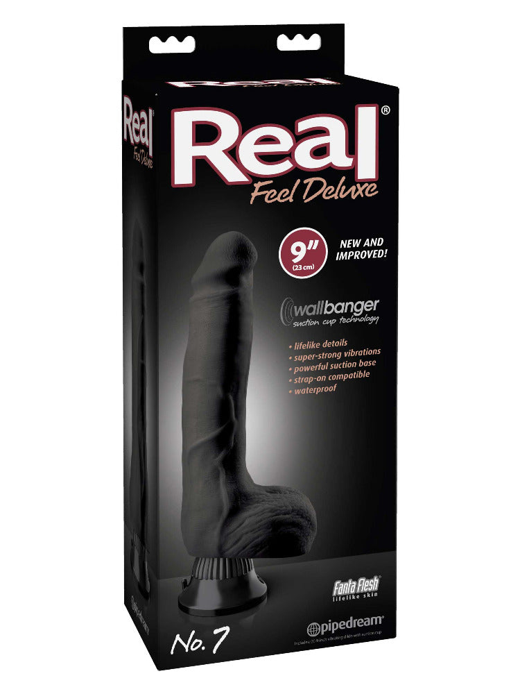Real Feel Deluxe No. 7 Realistic Dildo Dildos Pipedream Products Black 9"