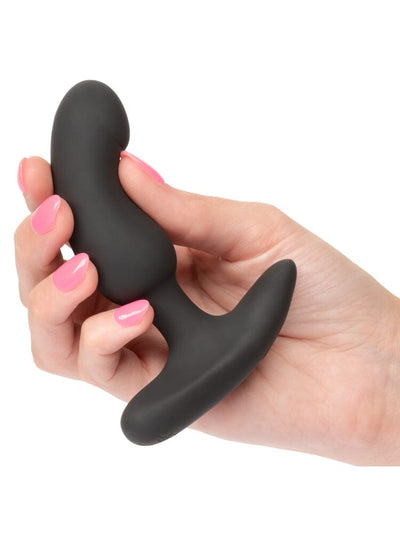 Rechargeable Silicone Curved Anal Probe Anal Toys CalExotics Black