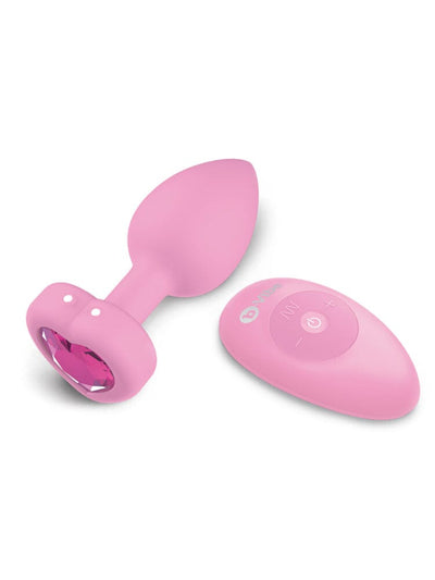 The Heart Plug Rechargeable Butt Plug Anal B-Vibe Pink S/M 