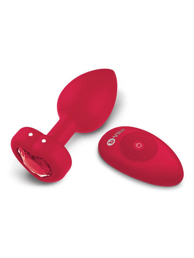 The Heart Plug Rechargeable Butt Plug Anal B-Vibe Red M/L 
