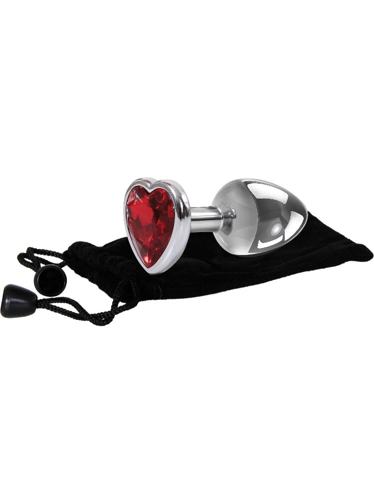 Adam & Eve Red Hearts Gem Metal Anal Plugs Adam & Eve Red Hearts Gem Metal Anal Plugs