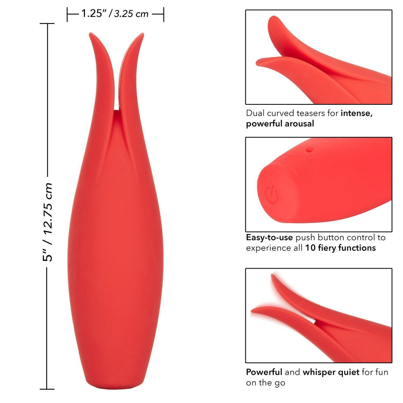 Red Hot Fury Rechargeable Massager Vibrators CalExotics 