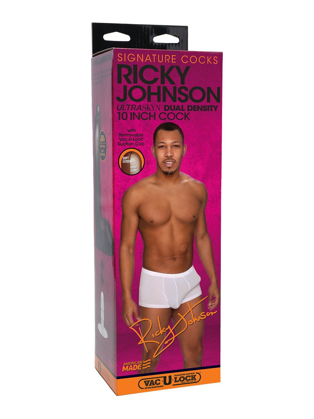 Signature Cock Ricky Johnson UltraSkyn Cock Dildos Doc Johnson Chocolate