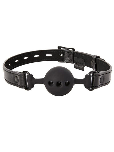 Saffron Breathable Silicone BDSM Ball Gag Bondage & Fetish Sportsheets International Black