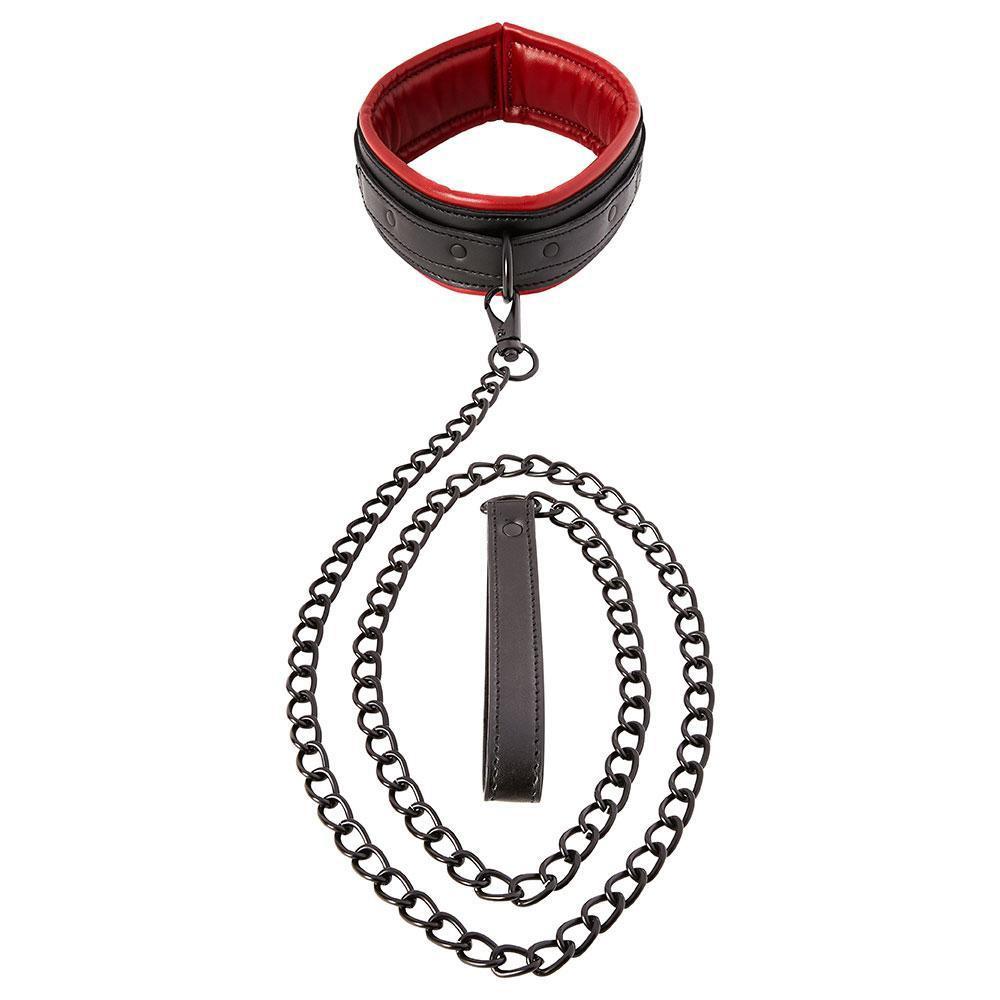Saffron Bondage Leash and Collar Set Bondage & Fetish Sportsheets International Black/Red