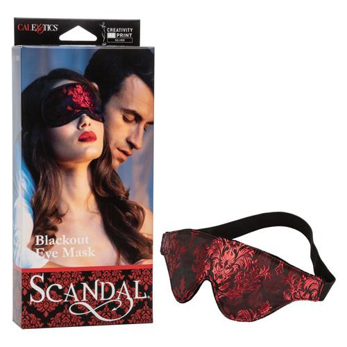 Scandal Bondage Designer Black Out Eye Mask Bondage & Fetish CalExotics Black/Red