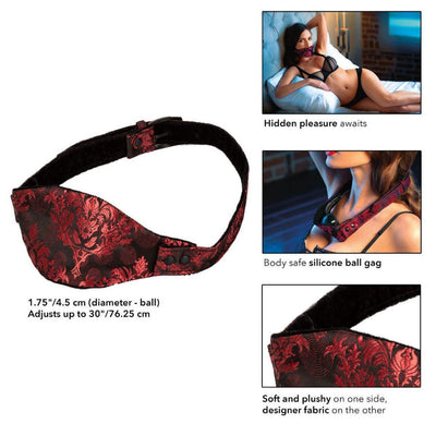 Scandal Hidden Pleasure Ball Gag BDSM Mask Bondage & Fetish CalExotics Red/Black