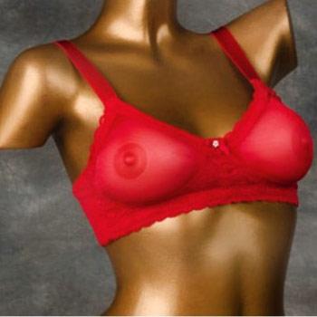 Transform See Through Two-Layered Bra Lingerie Nearly Me Technologies Red