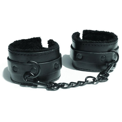 Shadow Bondage Adjustable Fur Hand Cuffs Bondage & Fetish Sportsheets International Black