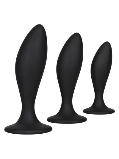 Silicone Anal Curve Butt Plug Kit Anal Toys CalExotics Black