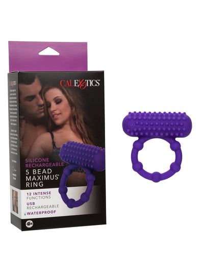 Rechargeable 5 Bead Maximus Couples Ring More Toys CalExotics Purple