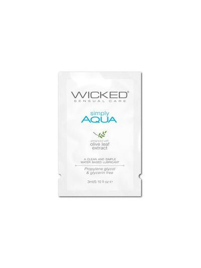Simply Aqua Water Based Lubricant Lubes and Massage Wicked Sensual Care 0.1 oz 