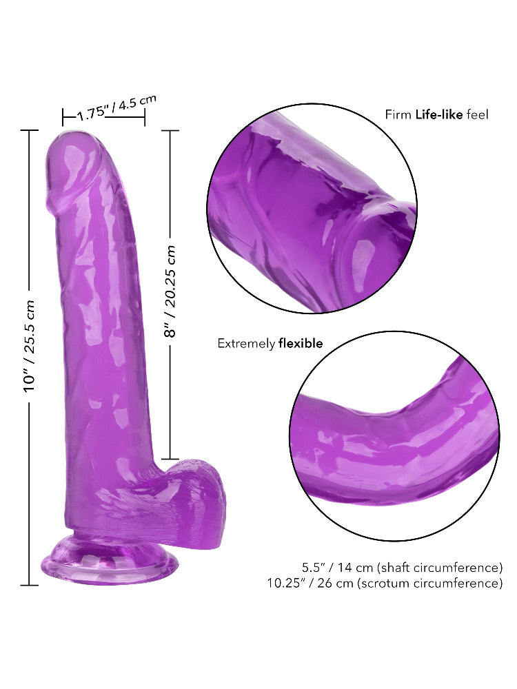 Size Queen Semi-Realistic Dildo Dildos CalExotics 8" Purple