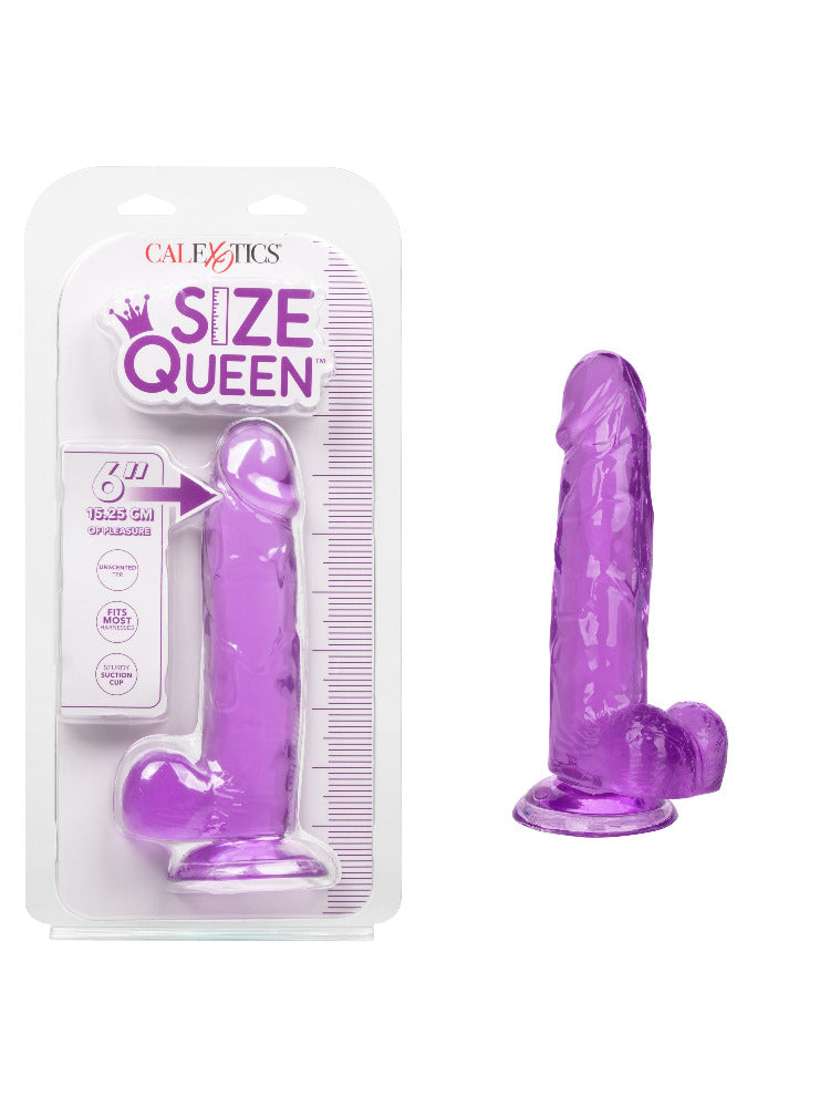 Size Queen Semi-Realistic Dildo Dildos CalExotics 6" Purple