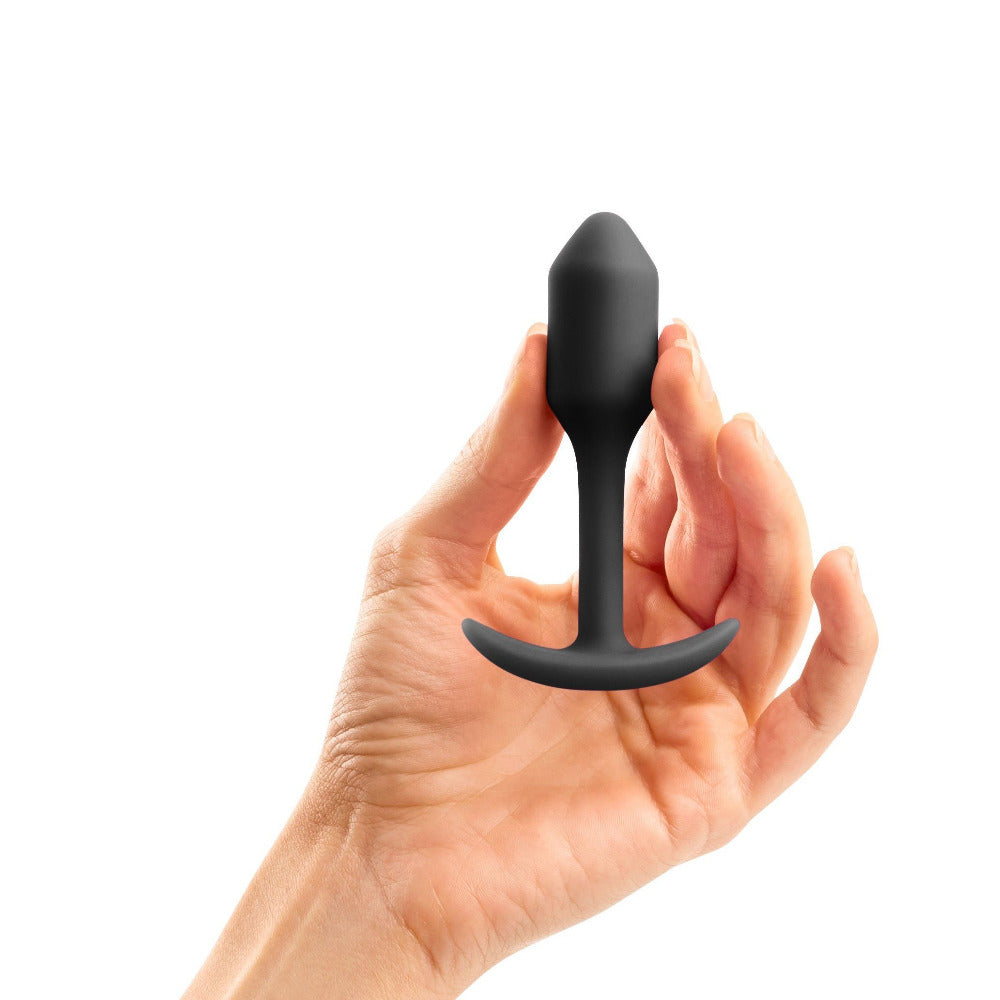 Snug Plug Weighted Silicone Butt Plugs Anal Toys B-Vibe Small Black