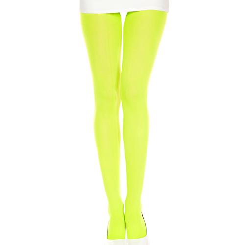 Solid Colour Opaque Nylon Tights Lingerie Music Legs One Size Green