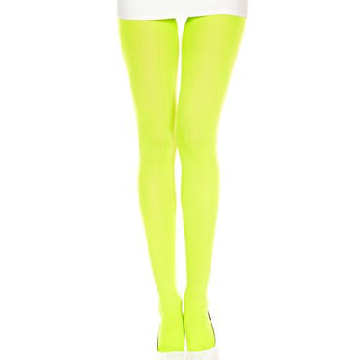 Solid Colour Opaque Nylon Tights Lingerie Music Legs One Size Green