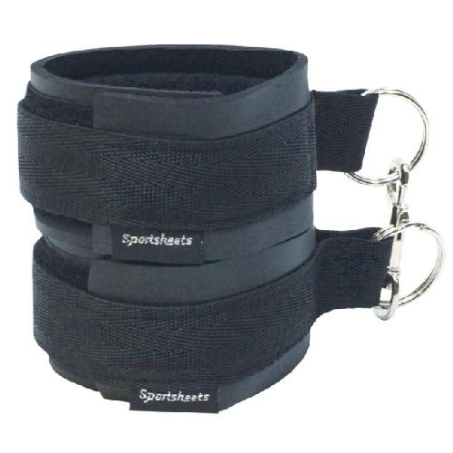 Sportsheets Adjustable Velcro Sport Cuffs Bondage & Fetish Sportsheets International Black/Silver