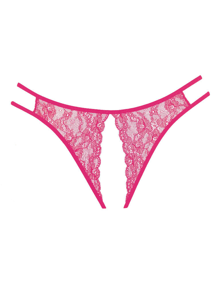 Adore Sweet Honey Crotchless Lace Panty Lingerie Allure Lingerie Hot Pink