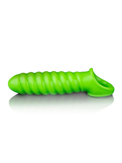 OUCH! Glow In The Dark Swirl Penis Sleeve More Toys Shots America Green