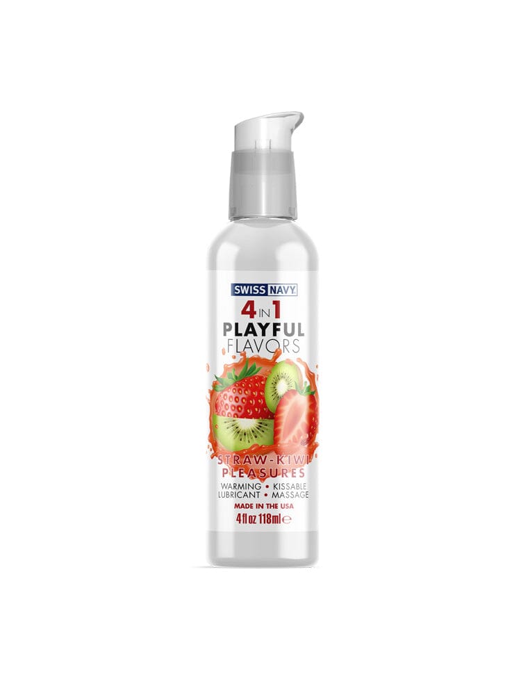 Swiss Navy 4-in-1 Playful Flavors Lubricant Lube & Lotions Swiss Navy Strawberry Kiwi 4 oz.