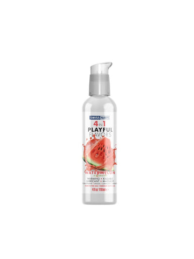 Swiss Navy 4-in-1 Playful Flavors Lubricant Lube & Lotions Swiss Navy Watermelon 4 oz.