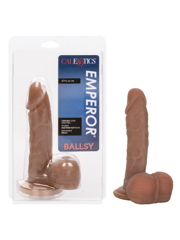 Ballsy Emperor PureSkin Realistic Dildo Dildos CalExotics Dark 6"
