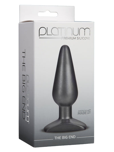 The Big End Platinum Silicone Butt Plug Anal Toys Doc Johnson Grey