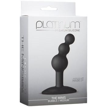 Platinum Minis Bubble Silicone Butt Plug Anal Toys Doc Johnson Medium Black