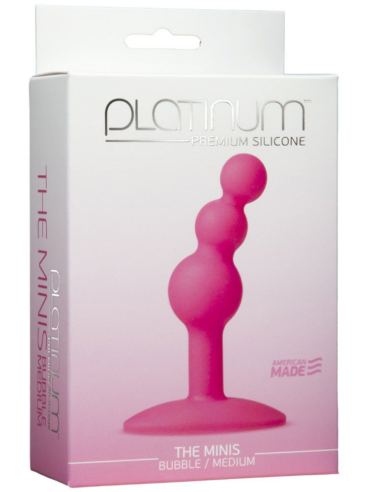 Platinum Minis Bubble Silicone Butt Plug Anal Toys Doc Johnson Medium Pink