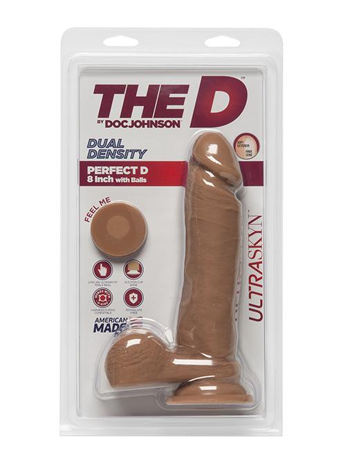 The D UltraSkyn Perfect D Realistic Dildo Dildos Doc Johnson Caramel 8"