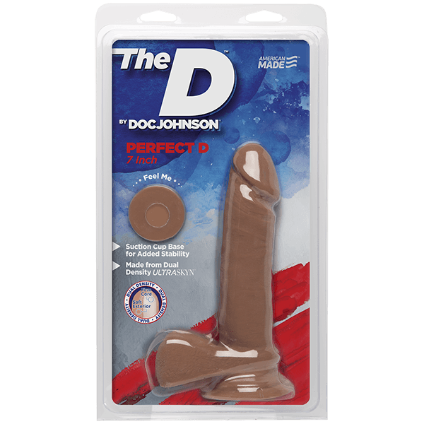 The D UltraSkyn Perfect D Realistic Dildo Dildos Doc Johnson Caramel 7"