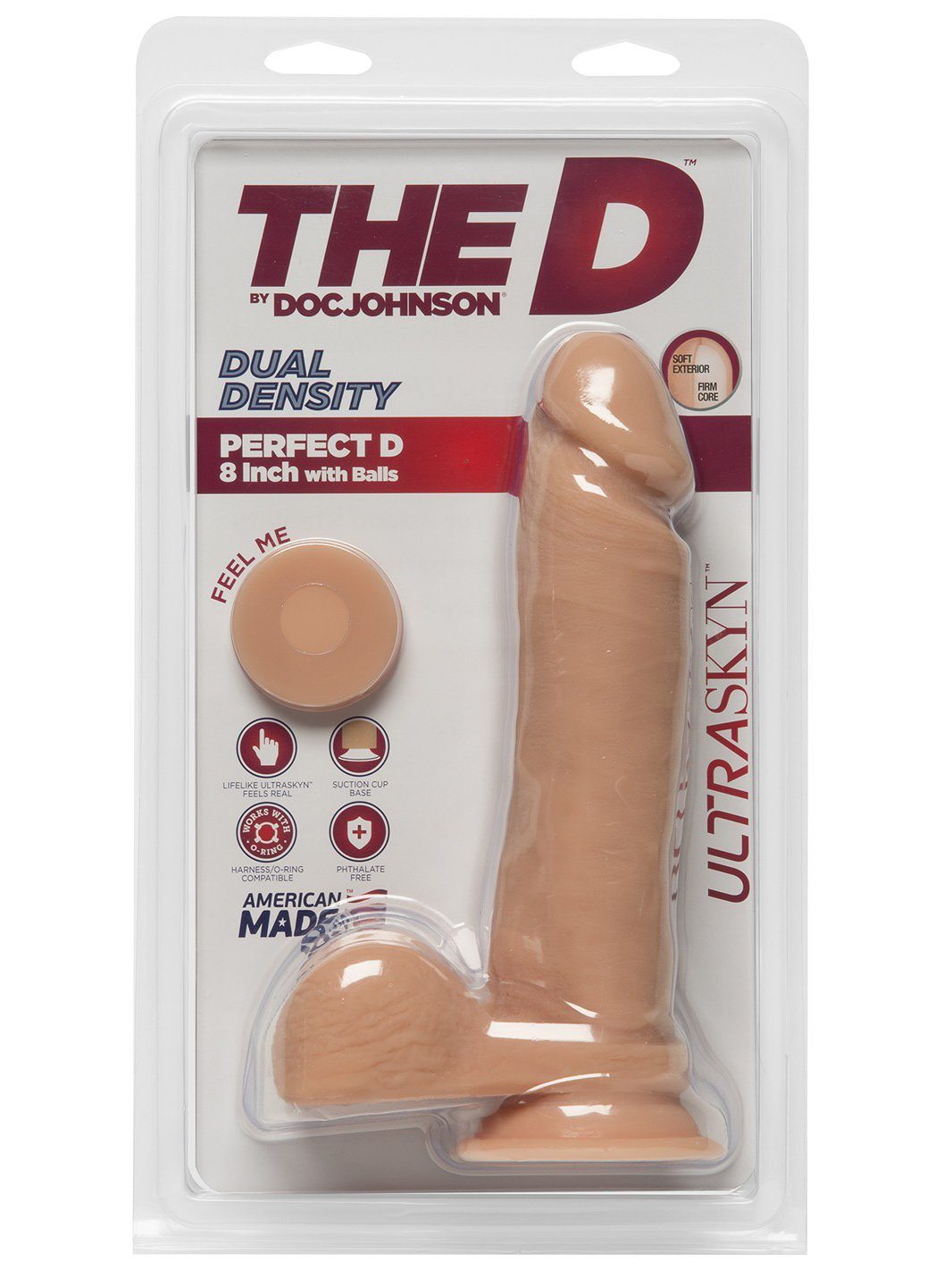 The D UltraSkyn Perfect D Realistic Dildo Dildos Doc Johnson Vanilla 8"