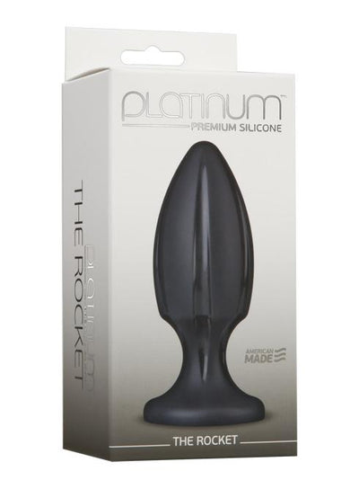 The Rocket Platinum Silicone Butt Plug Anal Toys Doc Johnson Black