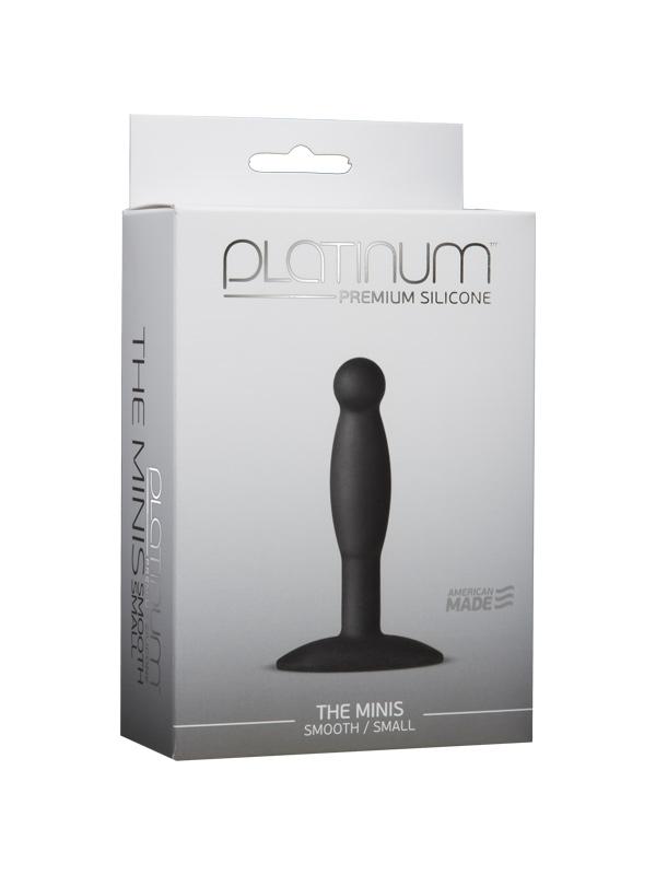 Platinum Minis Smooth Silicone Butt Plug Anal Toys Doc Johnson Black Small