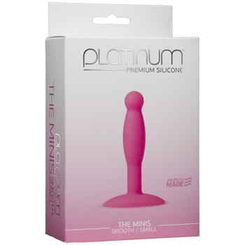 Platinum Minis Smooth Silicone Butt Plug Anal Toys Doc Johnson Pink Small