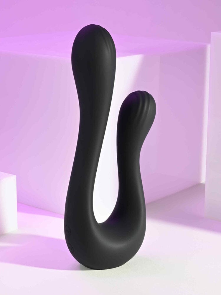 The Swan Flexible Dual Stimulation Vibrator Vibrators Playboy Black