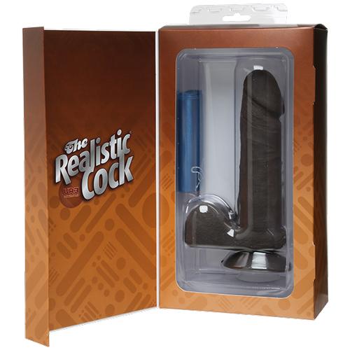 Realistic Cock Vac-U-Lock UltraSkyn Dildo Dildos Doc Johnson Dark (Chocolate)