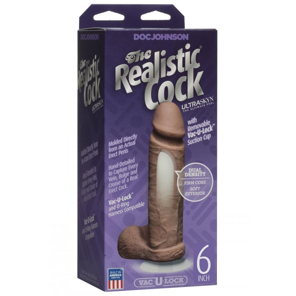 Realistic Cock Vac-U-Lock UltraSkyn Dildo Dildos Doc Johnson Tan (Caramel)