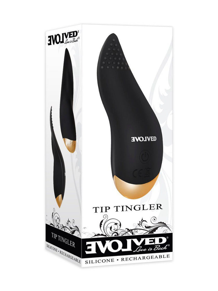 Tip Tingler Silicone Rechargeable Vibrator Vibrators Evolved Novelties Black