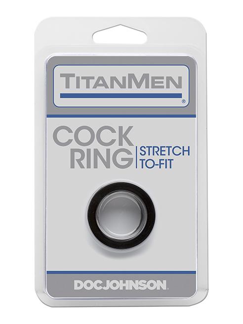 TitanMen Thick Stretch-to-Fit Cock Ring More Toys Doc Johnson Black