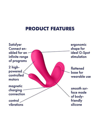 Top Secret + Connect App Wearable Vibrator Vibrators Satisfyer Pink