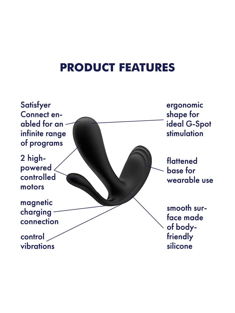 Top Secret + Connect App Wearable Vibrator Vibrators Satisfyer Black