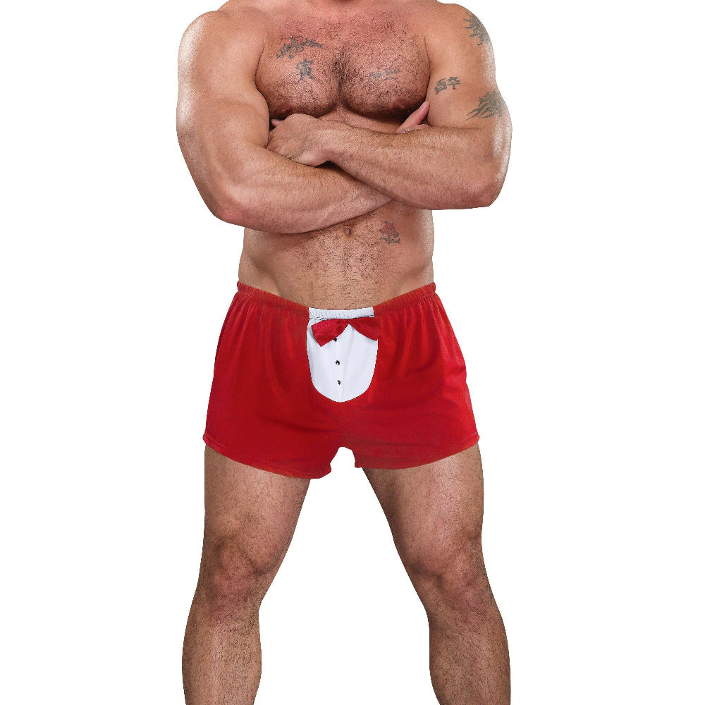 Men’s Novelty Tuxedo Boxer Shorts Lingerie Male Power Red