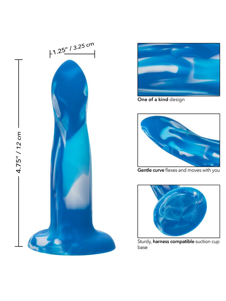 Twisted Love Silicone Twisted Probe Dildos California Exotic Novelties Blue