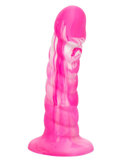 Twisted Love Twisted Ribbed Silicone Probe Dildos California Exotic Novelties Pink