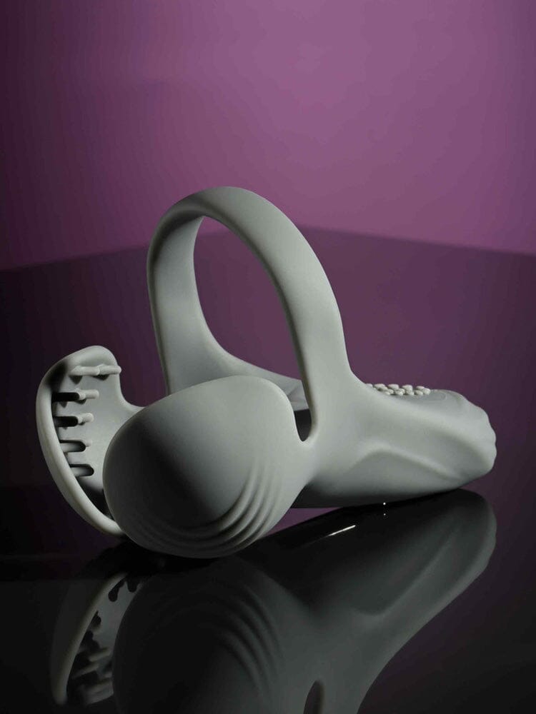 Undercarriage Silicone Vibrating Cock Ring More Toys Gender X Grey