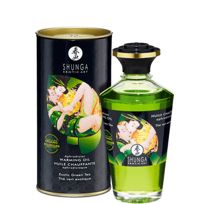 Aphrodisiac Edible Warming Massage Oil Lubes and Massage Shunga 3.5 Oz Exotic Green Tea